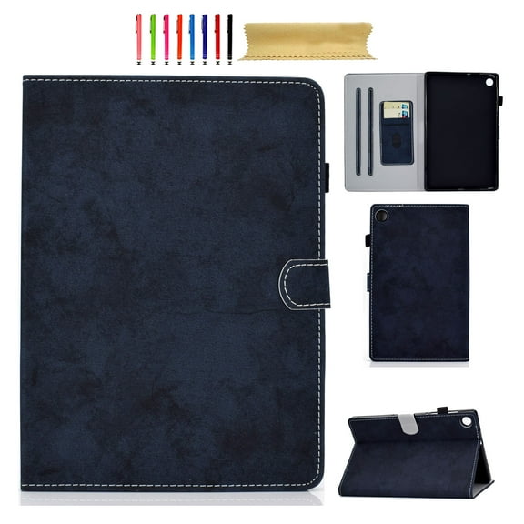 for Samsung Galaxy Tab A9 8.7" 2023 SM-X110 / SM-X115 Case Cover with Built-in Pencil Holder, Auto Sleep/Wake, Multiple Viewing Angles Kickstand Tablet Case for Samsung Galaxy Tab A9, Blue