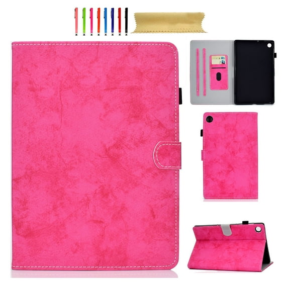 for Samsung Galaxy Tab A9 8.7" 2023 SM-X110 / SM-X115 Case Cover with Built-in Pencil Holder, Auto Sleep/Wake, Multiple Viewing Angles Kickstand Tablet Case for Samsung Galaxy Tab A9, Rose
