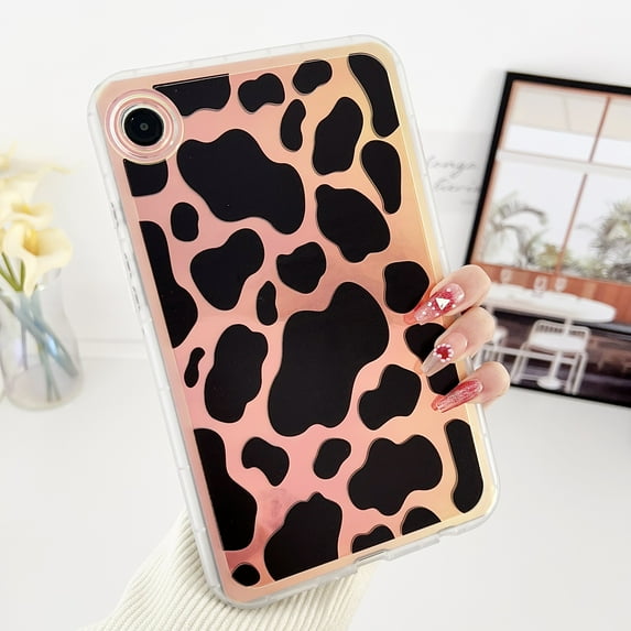 for Samsung Galaxy Tab A9 8.7" 2023 SM-X110 / SM-X115 Clear Pattern Back Case, Luxury TPU Laser Lightweight Ultra Slim Shockproof Anti-Scratch Anti-Yellow Drop Protective Cover, Leopard Print