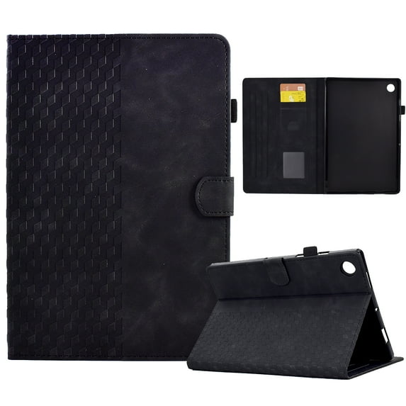 for Samsung Galaxy Tab A9 8.7" 2023 SM-X110 / SM-X115 Folio Case, Premium PU Leather Auto Wake / Sleep Stand with Pen Slot and Card Slots Magnetic Lightweight Case Cover, Black