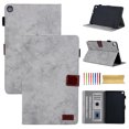thumbnail image 1 of For Samsung Galaxy Tab A9 8.7 Inch 2023 Model (SM-X110/X115/X117) Case,Retro Card Slot Cover with Pencil Holder,Multi-Angle Viewing Stand,Pocket Folio Leather Case,Gray, 1 of 7