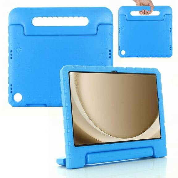 for Samsung Galaxy Tab A9+/ Tab A9 Plus Case 11 inch 2023 SM-X210/X215/X216 case, Shockproof, Silicone Rubber EVA Portable Handle Stand Protective Kids Cover Case, Blue