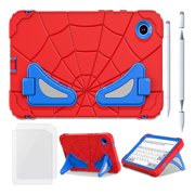 for Samsung Galaxy Tab A9 Case with Bulit-in Kickstand, Screen Protector & Stylus Pen, Soft Silicone & Hard PC 2in1 Hybrid Rugged Spider Armor Protective Cover Kids Man