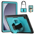 thumbnail image 1 of for Samsung Galaxy Tab A9 Plus 11.0" 2023 Case with Adjustable Hand Strap, Heavy Duty Shockproof Protective Cover with Rotating Stand, Shoulder Strap, Pencil Holder Tablet Case, Lightblue, 1 of 11