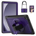 thumbnail image 1 of for Samsung Galaxy Tab A9 Plus 11.0" 2023 Case with Adjustable Hand Strap, Heavy Duty Shockproof Protective Cover with Rotating Stand, Shoulder Strap, Pencil Holder Tablet Case, Purple, 1 of 12