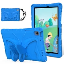 for Samsung Galaxy Tab A9 Plus 11.0" 2023 SM-X210/X215/X216B Cute Kids Case, 3D Cartoon Butterfly Stand Case Shockproof Flexible Silicone Hard Protective Tablet Cover, Blue