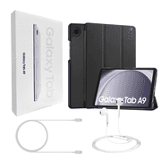 Samsung Galaxy Tab A9 X110 8.7” inch Wi-Fi Tablet 64 GB 4GB RAM (2023) Silver | ROBX Magnetic Flap Case | Wired Headphones | HotDeals