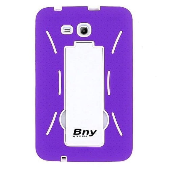Samsung Galaxy Tab E Lite 7.0 Case,BNY-WIRELESS (TM) Rugged High Impact Hybrid Drop Proof Armor Defender Full-body Protection Case Convertible Built in Stand for Samsung Tab E Lite 7.0-PURPLE WHITE