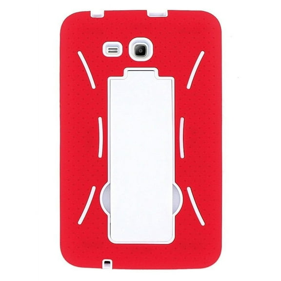 Samsung Galaxy Tab E Lite 7.0 Case,BNY-WIRELESS (TM) Rugged High Impact Hybrid Drop Proof Armor Defender Full-body Protection Case Convertible Built in Stand for Samsung Tab E Lite 7.0-RED WHITE