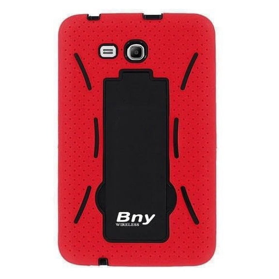 Samsung Galaxy Tab E Lite 7.0 Case,BNY-WIRELESS (TM) Rugged High Impact Hybrid Drop Proof Armor Defender Full-body Protection Case Convertible Built in Stand for Samsung Galaxy Tab E Lite 7.0-RED