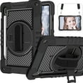 thumbnail image 1 of for Samsung Galaxy Tab S10 2024/S9 2023/S8 2022/S7 2020 Case 11" & S9 FE 10.9" 2023,360 Rotation Kickstand Handle Wrist Strap Armor Heavy Duty Rugged Cover + Adjustable Shoulder Strap,Black, 1 of 7