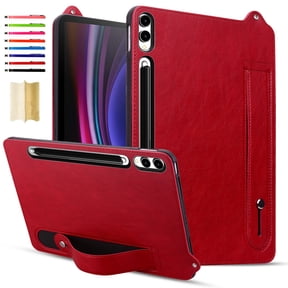 for Samsung Galaxy Tab S10 Ultra 2024/ S9 Ultra 2023/ S8 Ultra 2022 14.6 Inch - Shockproof Durable Premium PU Leather Cover with Kickstand, Business Style, Hand Strap Feature,Red