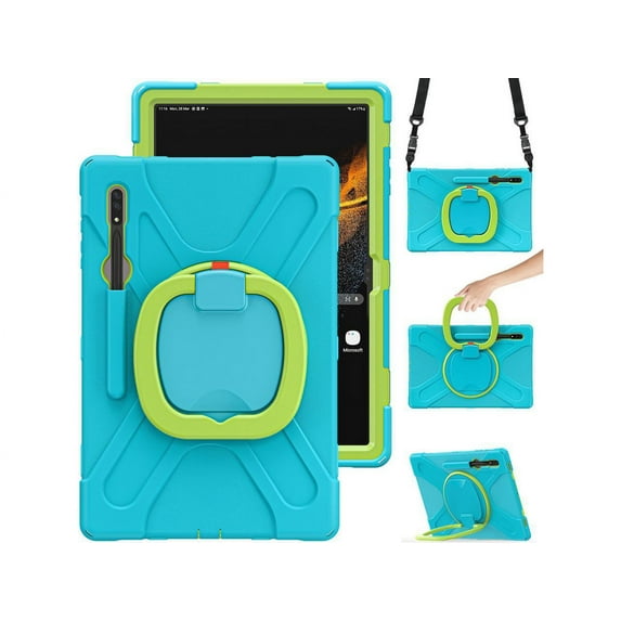 For Samsung Galaxy Tab S10 Ultra 2024 / S9 Ultra 2023 / S8 Ultra 14.6 2022 Case Shockproof Protective Case for Galaxy Tab S8 Ultra 14.6" 2022 with Stand andandle Hand Strap & Shoulder Strap