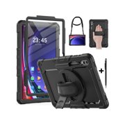 For Samsung Galaxy Tab S10 Ultra / S9 Ultra / S8 Ultra 14.6 inch Case with S Pen Holder Rugged Shockproof Protective Cover with Rotating Stand and & Shoulder Strap, Stylus Pen