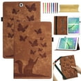 thumbnail image 1 of for Samsung Galaxy Tab S2 9.7" 2015 SM-T810 / SM-T813 / SM-T815 / SM-T819 Adjustable Kickstand Case, Lovely Pattern PU Leather + Soft Inner Case Flip Folio Cover with Pen Holder & Card Slots, Brown, 1 of 7