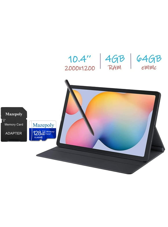 Samsung Galaxy Tab S6 Lite 10.4'' (2000x1200) WiFi Tablet Bundle, Exynos 9610, 4GB RAM, 64GB Storage, Bluetooth, Front & Rear Camera, Android 10, S Pen, Tablet Cover with Mazepoly Accessories