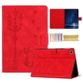 thumbnail image 1 of for Samsung Galaxy Tab S6 Lite 10.4" 2020 / 2022 / 2024 Folio Flip Case, Embossed PU Leather Case with Smart Auto Wake / Sleep & Adjustable Stand (3 Anti-Slip Strips) with Card Slots, Red, 1 of 5