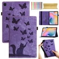 thumbnail image 1 of for Samsung Galaxy Tab S6 Lite 10.4" 2020 SM-P615/SM-P610 Adjustable Kickstand Case, Lovely Pattern PU Leather + Soft Inner Case Auto Wake/Sleep Flip Folio Cover with Pen Holder & Card Slots, Purple, 1 of 5