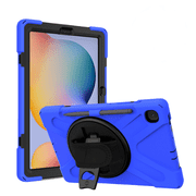 For Samsung Galaxy Tab S6 Lite 10.4 Case With Pen Holder, Soft And Lightweight Silicone Case For Galaxy Tab S6 Lite 10.4 2020 SM-P610/P615 Swivel Stand Case Blue