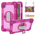 thumbnail image 1 of for Samsung Galaxy Tab S8 Plus 2022/S7 FE 2021/S7 Plus 2020 12.4 Inch,360 Degree Rotation Kickstand Handle Wrist Strap Armor Heavy Duty Rugged Cover with Adjustable Shoulder Strap,Rose+Pink, 1 of 8