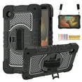 thumbnail image 1 of for Samsung Galaxy Tab S8 Plus 2022/S7 FE 2021/S7 Plus 2020 12.4 Inch,360 Degree Rotation Kickstand Handle Wrist Strap Armor Heavy Duty Rugged Cover with Adjustable Shoulder Strap,Black, 1 of 8