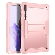 Samsung Galaxy Tab S8 Plus Tablet Case, X800/X806 12.4 inch 2022 Kickstand, Solid Impact Protective Stylus Slot Multiple Layers New DFAP for Samsung Galaxy Tab S8 Plus Tablet Case Rose Gold