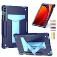 thumbnail image 1 of for Samsung Galaxy Tab S9 FE Plus/S9 Plus/S8 Plus/S7 Plus/S7 FE Case, Silicone Hard Back Kids Friendly Cover Built in Stand Shockproof Heavy Duty Protection - Navy Blue, 1 of 5