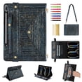 thumbnail image 1 of for Samsung Galaxy Tab S9 FE+/S9+/S10+ Case, Handbag Design PU Leather Stand Cover with Elastic Hand Strap and Detachable Adjustable Shoulder Strap, Pencil Holder, Document Card Pocket, Blue, 1 of 9