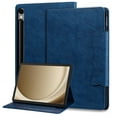 thumbnail image 1 of for Samsung Galaxy Tab S9/S8/S7 Case, Vintage Soft PU Leather Case with 2 Anti-Slip Strips Adjustable Kickstand & 4 Card Slots (Include 1 Photo Slot) Auto Sleep/Wake for Tab S9/S8/S7, Darkblue, 1 of 7