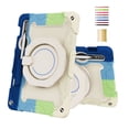 thumbnail image 1 of for Samsung Galaxy Tab S9/S9 FE, 3 in 1 Rugged Cover with Pencil Holder Handle Grip 360 Rotating Kickstand Case Kids for Samsung Galaxy Tab S9/S9 FE, Rainbow Blue, 1 of 14