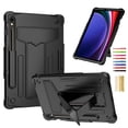 thumbnail image 1 of for Samsung Galaxy Tab S9/S9 FE Tablet Case, Silicone Hard Back Kids Friendly Cover Built in Stand Shockproof Heavy Duty Protection for Samsung Galaxy Tab S9/S9 FE - Black, 1 of 5