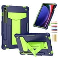 thumbnail image 1 of for Samsung Galaxy Tab S9/S9 FE Tablet Case, Silicone Hard Back Kids Friendly Cover Built in Stand Shockproof Heavy Duty Protection for Samsung Galaxy Tab S9/S9 FE - Navy + Green, 1 of 5