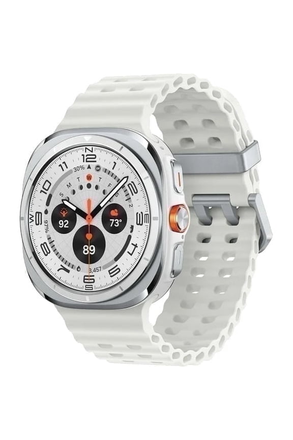 Galaxy Watch Ultra 47mm LTE Titanium Smart Watch, Titanium White, White Sport Band (2025)-International Version