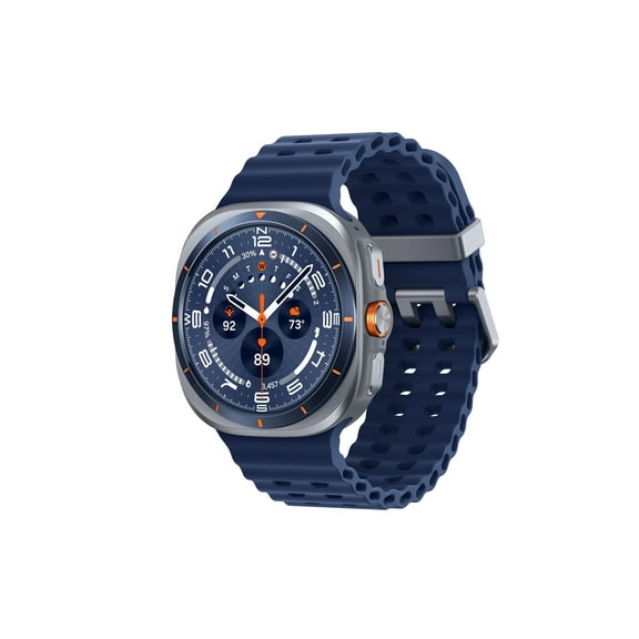 Open Box Samsung Galaxy Watch Ultra 47mm LTE Titanium Smart Watch, Titanium Blue, Blue Sport Band (2025)