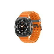 Samsung Galaxy Watch Ultra 47mm LTE Titanium Smart Watch, Titanium Gray, Orange Sport Band (2025)