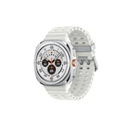 Samsung Galaxy Watch Ultra 47mm Cellular Titanium Smart Watch, Titanium White, White Sport Band