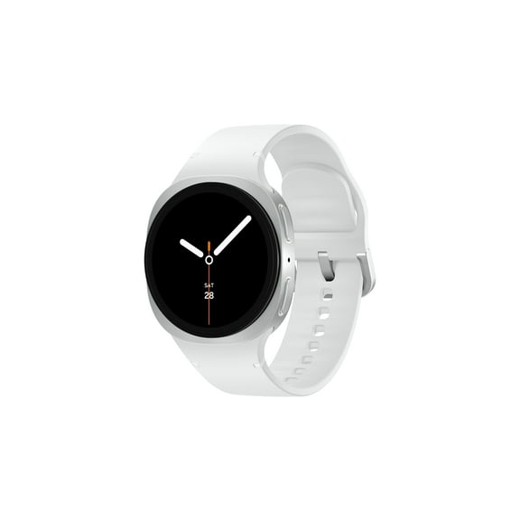 Samsung Galaxy Watch8 40mm Bluetooth Smart Watch, Silver, White Band
