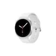 Samsung Galaxy Watch8 44mm Bluetooth Smart Watch, Silver, White Band