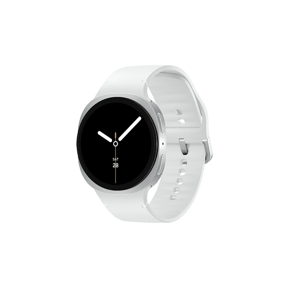 Samsung Galaxy Watch8 44mm Bluetooth Smart Watch, Silver, White Band