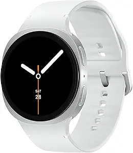 Samsung Galaxy Watch8 44mm Bluetooth Smart Watch, International Version, Silver, White Band