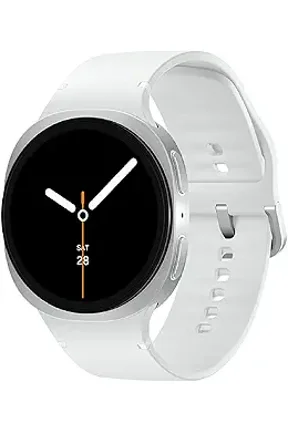 Galaxy Watch8 44mm Bluetooth Smart Watch, International Version, Silver, White Band