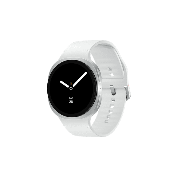Open Box Samsung Galaxy Watch8 44mm Bluetooth Smart Watch, Silver, White Band