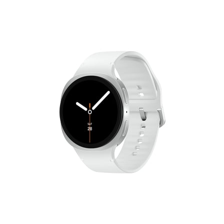 Samsung Galaxy Watch8 44mm LTE Smart Watch, Silver, White Band