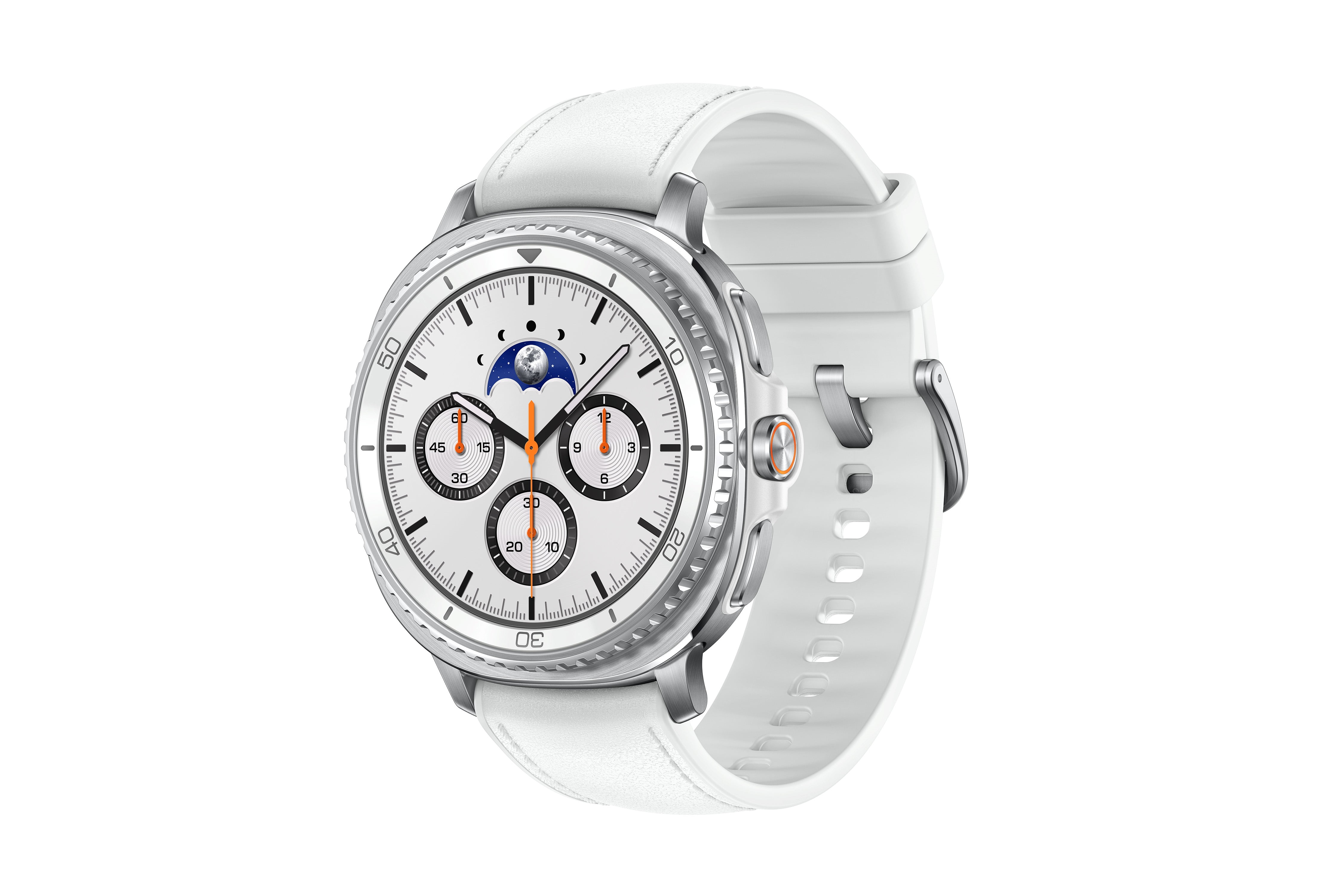 Open Box Samsung Galaxy Watch8 Classic 46mm LTE Smart Watch, White, White Band