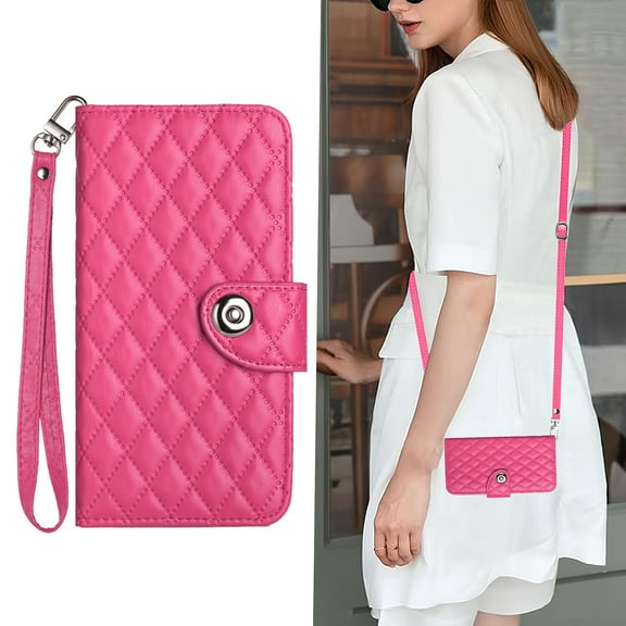 Samsung Galaxy XCover 7 Case ,Wallet Magnetic Cover Shoulder Neck Crossbody Lanyard Wrist Strap Case for Samsung Galaxy XCover 7