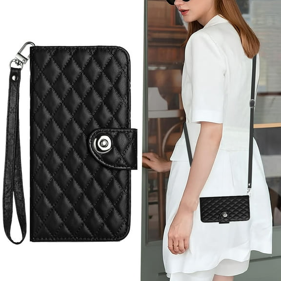 Samsung Galaxy XCover 7 Case ,Wallet Magnetic Cover Shoulder Neck Crossbody Lanyard Wrist Strap Case for Samsung Galaxy XCover 7