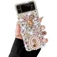 thumbnail image 1 of for Samsung Galaxy Z Flip 3 5G Case, Luxury 3D Handmade Sparkle Rhinestone Crystal Diamond Bling Glitter Soft TPU Cover Case for Women Girls with Galaxy Z Flip 3 5G (2021), 1 of 10