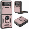 thumbnail image 1 of for Samsung Galaxy Z Flip 3 5G Case, with Ring Kickstand and Camera Protection,Heavy Duty Protective Shockproof Protective Rubber PC Phone Back Cover for Samsung Galaxy Z Flip 3 5G, Rosegold, 1 of 8