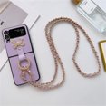 thumbnail image 1 of for Samsung Galaxy Z Flip 3 5G Ring Holder Case with Crossbody Lanyard Luxury 3D Sparkle Crystal Diamond Bling Glitter Cute Slim Leather Phone Case for Galaxy Z Flip 3 Women Girls, Purple, 1 of 8
