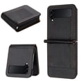 thumbnail image 1 of for Samsung Galaxy Z Flip 3 5G Slim Flip Case, Premium PU Leather Shockproof Drop Protective with Hinge Protection Phone Case Cover for Samsung Galaxy Z Flip 3 5G, Black, 1 of 5